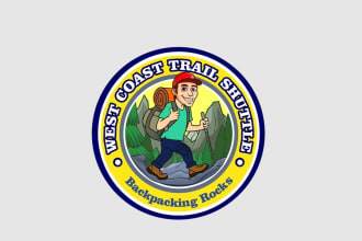 design cartoonish backpacking logo in 1 day