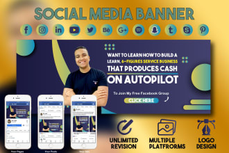 design your facebook group cover or social media banner