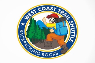 design cartoonish backpacking logo in 1 day