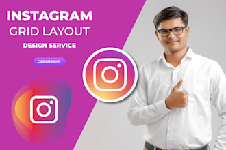 design grid instagram post and story template
