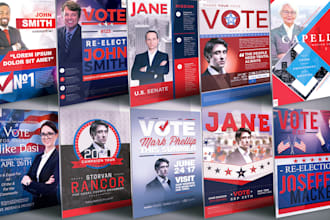 design political flyer, poster,postcard, door hanger for your election campaign
