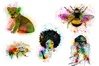 do trendy amazing, custom watercolor t shirt logo design for amazon