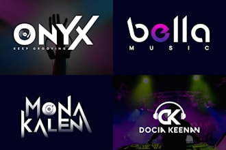 create dj, music, rap band hip hop and studio logo