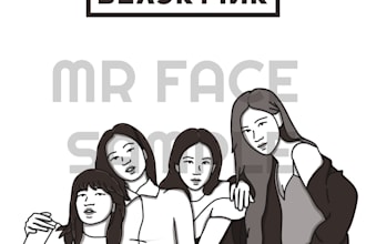 draw simple line art cartoon for you