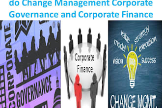 do corporate finance, change management and corporate governance