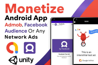 integrate admob, facebook, or unity ads in your android studio app