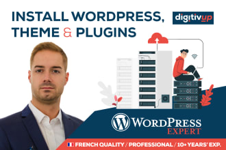 install wordpress, theme and plugins on your website
