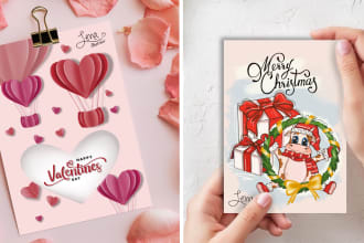illustrate beautiful greeting card in my design