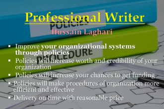 develop organizational policies for ngos