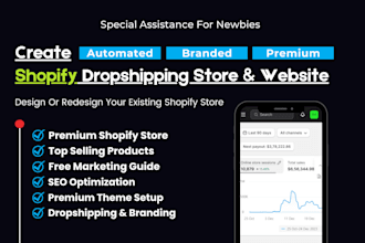 design redesign, shopify website dropshipping shopify store