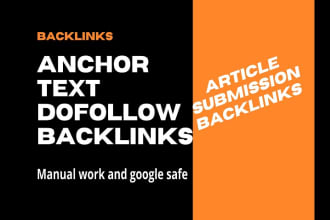 create 30 anchor text authority dofollow backlinks SEO link building