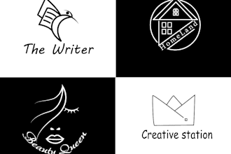 design a flat minimalist line art logo for your business