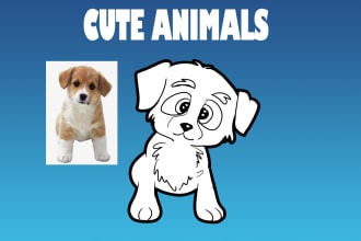 draw a cartoon animal for logo illustration nft others