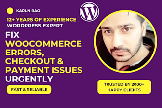 fix woocommerce errors, checkout and payment issues urgently
