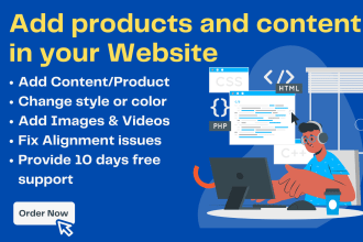 add products and content in your wordpress website