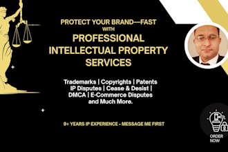 be your lawyer in IP, copyrights and trademark disputes