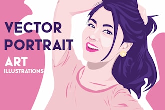 create vector portrait cartoon art illustrations