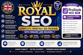 do a complete monthly SEO package with organic link building
