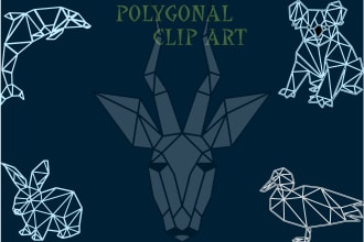 design modern low poly, polygonal geometric illustration, and clip art