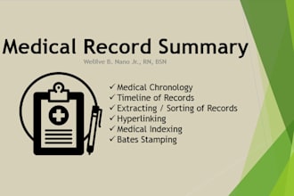 create medical record summary in chronological order