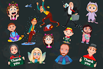 design digital stickers, emoji for viber and telegram
