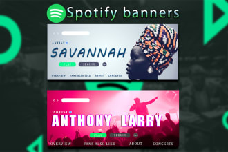 design a youtube and web banner for your artist profile