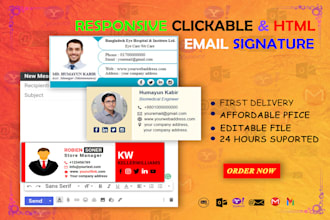 design responsive clickable HTML email signature
