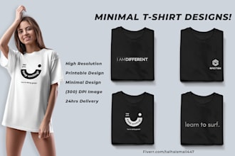 create minimal tshirt designs and typography designs