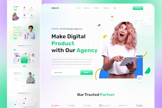 create clean web UI, landing page, website UI UX design in figma