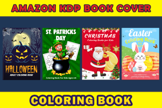 design coloring book front back cover for amazon kdp
