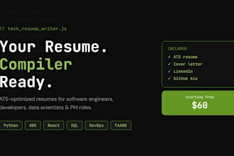 write an ats optimized tech and software engineer resume to get hired fast