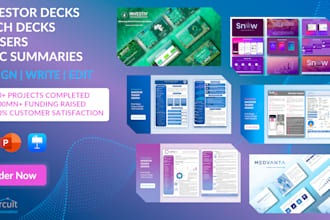 design investor ready teaser, investor deck, pitch deck, exec summary, info memo