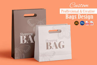 do paper bag, shopping bag, tote bags, and gift bag design