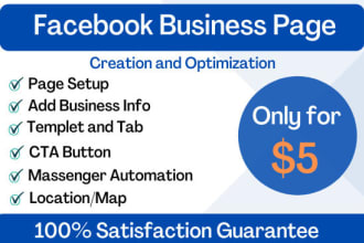 create SEO optimized fb business page and targeted fb ads