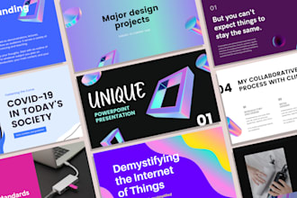 design unique powerpoint presentation and pitch deck slides