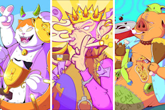 draw pop cartoon for poster, thumbnail youtube and anything