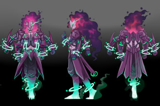 draw a cool concept art and character sheet for you