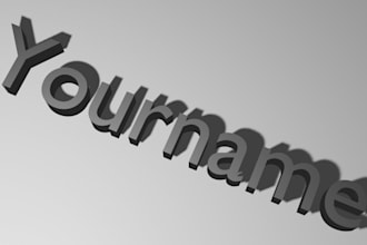 make 3d name or any text in block letter style