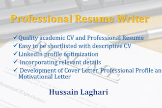 develop professional CV or resume