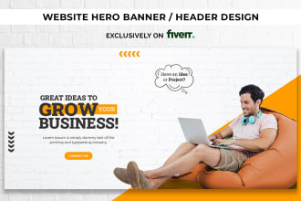 design a professional website hero banner or header