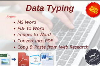 do fast english typing job of pdf images to ms word typest