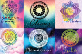 design custom, elegent watercolor mandala logo with free unlimited revisions