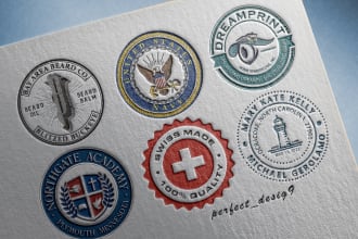 design unique seal, stamp, web badge and award logo