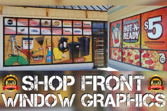 design stunning and attractive shop front, store front and window graphics