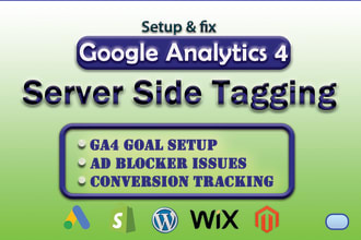 setup or fix google analytics 4, ga4 ecommerce tracking, server side tracking