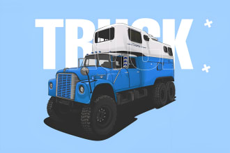 make a vector cartoon design of you car jeep automotive