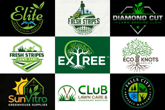 do professional grass trimming, landscape and lawn car logo