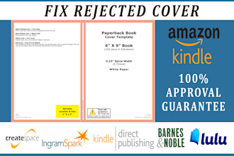 resize, fix rejected book cover for KDP, ingramspark, lulu