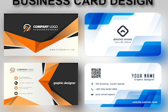 design unique single, double sided business card design