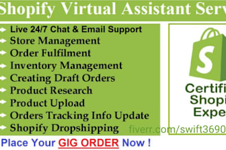 be your shopify virtual assistant, shopify store manager